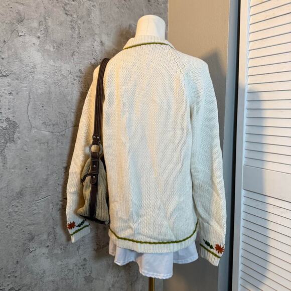 Multi- colored floral embroidered cardigan sweater - Picture 7 of 7